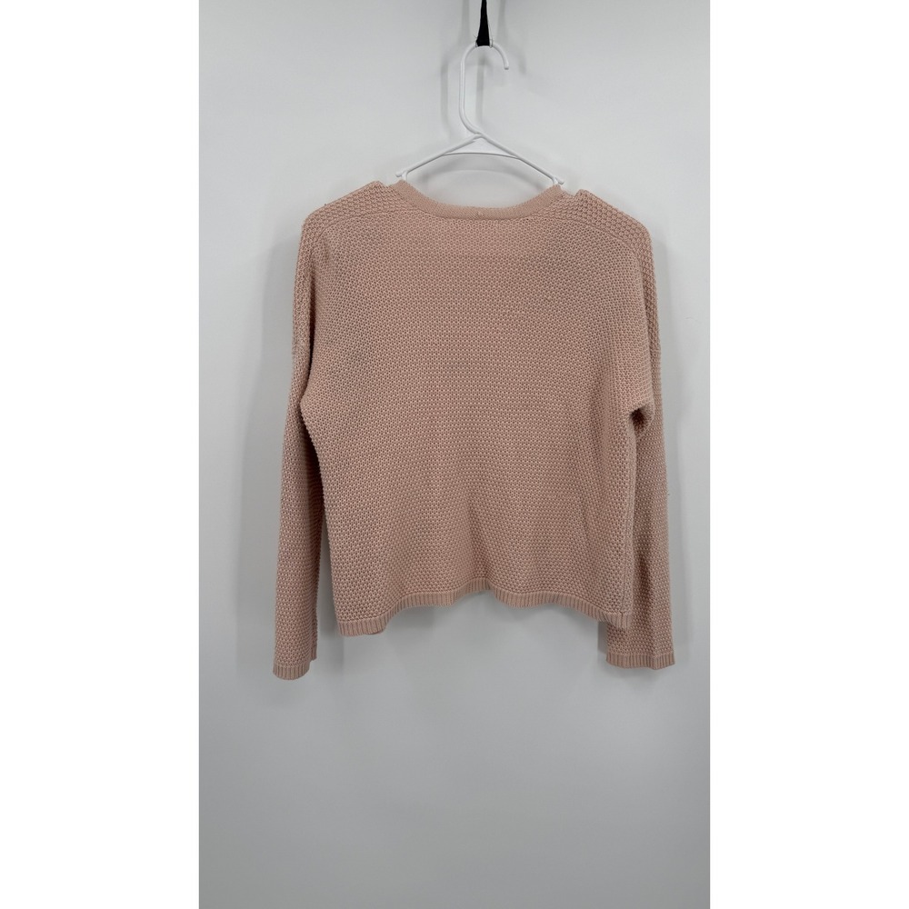 Marine Layer Womens XS Pink Waffle Knit Open Front Cotton Cardigan Sweater - Picture 2 of 4